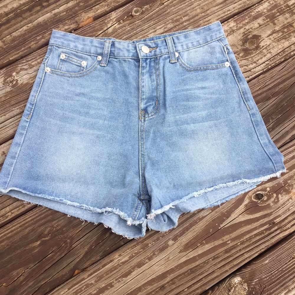High Rise Denim Shorts